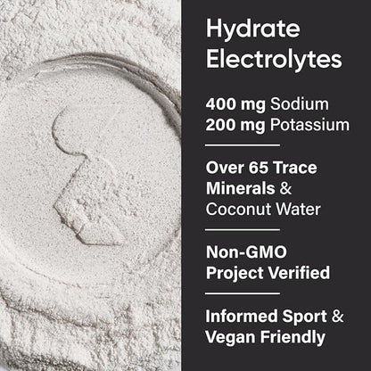 Sports Research Hydrate Electrolytes Powder Packets - Sugar-Free & Naturally Flavored with Vitamins, Minerals, and Coconut Water - Supports Hydration - 16 Packets - Cherry Pomegranate