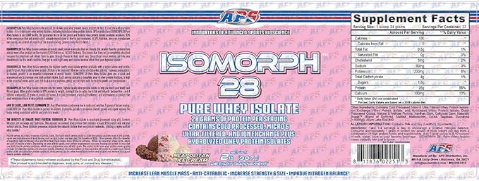 APS Nutrition Isomorph 28 Whey Powder, Neapolitan Ice Cream, 2 Pound
