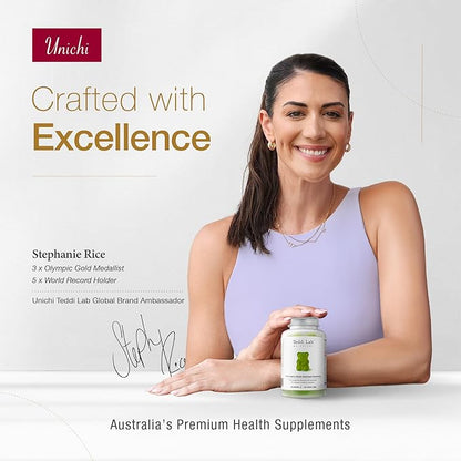 Unichi Women’s Multi-Nutrient Gummy, 18 Essential Vitamins & Minerals Specially Designed for Women, Non-GMO, Lime Flavour, 60 Count