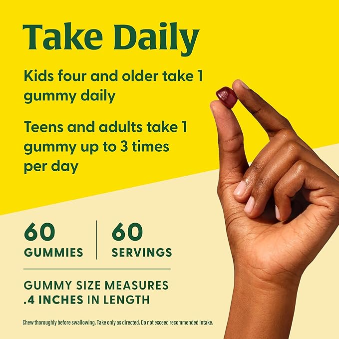 MegaFood Iron Energy Gummies - Vegan & Gluten-Free Iron Supplement for Women, Men, Teens & Kids with Vitamin B12 & B6, from The Makers of Blood Builder Iron Supplement, Strawberry Flavor - 60 Gummies