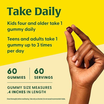 MegaFood Iron Energy Gummies - Vegan & Gluten-Free Iron Supplement for Women, Men, Teens & Kids with Vitamin B12 & B6, from The Makers of Blood Builder Iron Supplement, Strawberry Flavor - 60 Gummies