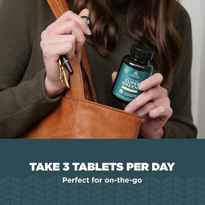 Ancient Nutrition Supergreens Energizer Tablets, Organic Superfood Tablets with Caffeine, Made from Real Fruits, Vegetables and Herbs, for Digestive and Energy Support, 90 Count