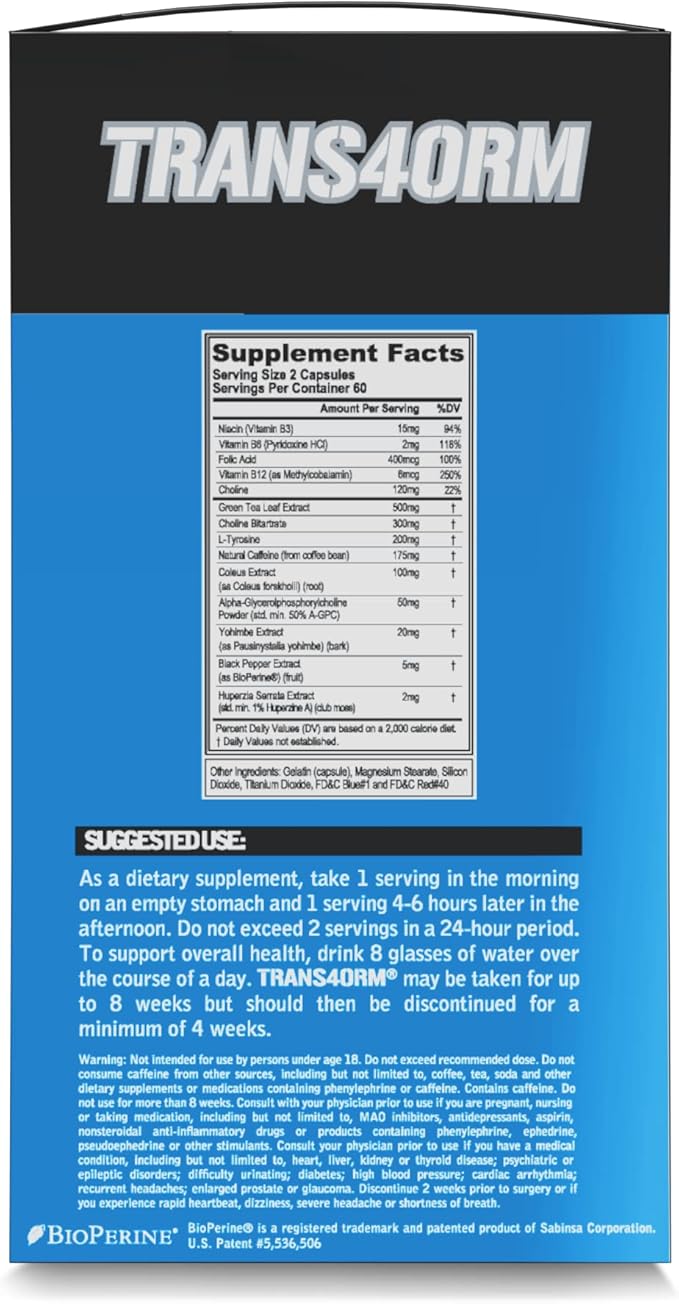 EVL Weight Loss Support Stack - Trans4orm Thermogenic Fat Burner Support Pills with Green Coffee Bean Extract and Forskolin Plus LeanMode Non-Stimulant Metabolism and Fat Loss Support Pills