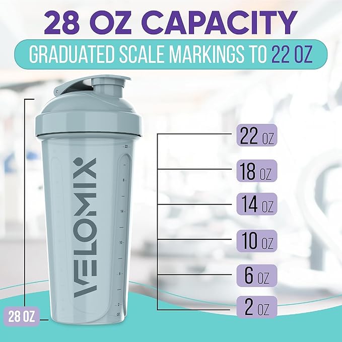 -4 PACK- 28 oz Shaker Cups for Protein Shakes - 4x Wire Whisk | Leak Proof Protein Shaker Bottles for Protein Mixes | Protein Shaker Bottle Pack | Mixer for Protein Shakes(Aqua Depths)