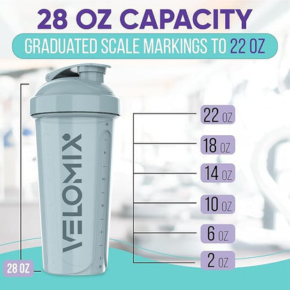-4 PACK- 28 oz Shaker Cups for Protein Shakes - 4x Wire Whisk | Leak Proof Protein Shaker Bottles for Protein Mixes | Protein Shaker Bottle Pack | Mixer for Protein Shakes(Aqua Depths)