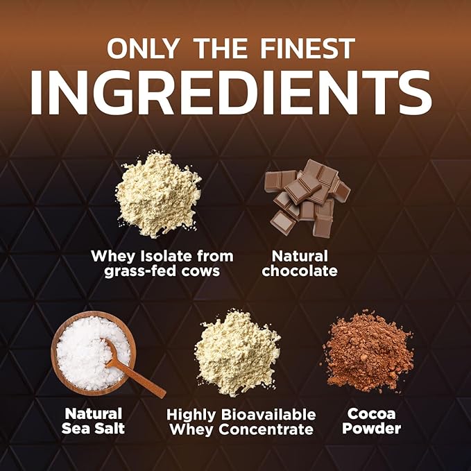 Premium 100% Whey Protein Powder 24g, Double Rich Chocolate, Advanced Isolate Protein for Muscle Gain, Recovery & Immune System Support, No Added Sugar, For Shakes & Chocolate Smoothies - 24 Servings