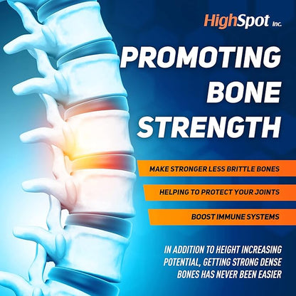 Height Growth - Height Growth Maximizer - Calcium, Vitamin D3, B1, B2 - Grow Taller Supplement - Bone Growth Supplement - Made in USA (White)