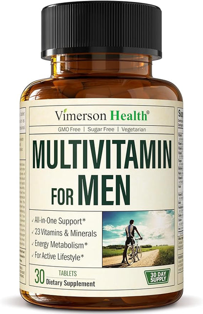 Multivitamin for Men - Daily Mens Multivitamins & Multiminerals with Vitamin A, C, D, E, B12, Zinc & Iron. Essential Vitamins for Men - Mens Vitamins for Energy, Focus, and Mens Health. 30 Tablets
