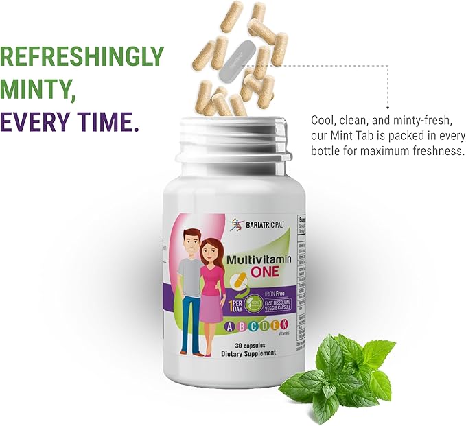BariatricPal Multivitamin ONE 1 per Day! Bariatric Multivitamin Capsule - Iron Free (30 Count)