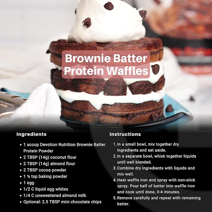 Devotion Nutrition Protein Powder Blend | Gluten Free, Keto Friendly, No Added Sugars | 1g MCT | 20g Whey & Micellar Protein | 12 Count Packets (Brownie Batter)