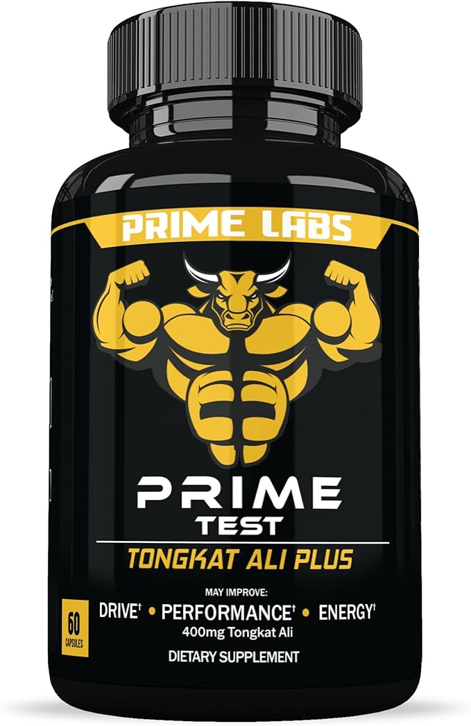 Prime Labs Tongkat Ali for Men - Plus Organic Black Maca Root - Enhanced Performance - Renewed Vitality - Tongkat Ali Extract, Maca Root Powder, Tribulus Terrestris - 60 Capsules