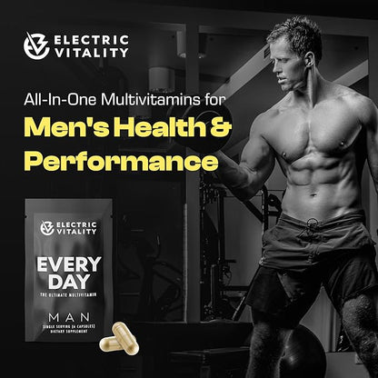 Man Multivitamin for Men - All-in-One Daily Mens Vitamins & Minerals Supplement Pack for Energy, Focus, Drive, Mental Performance and Health, Men’s Multivitamins, 30 Day Supply