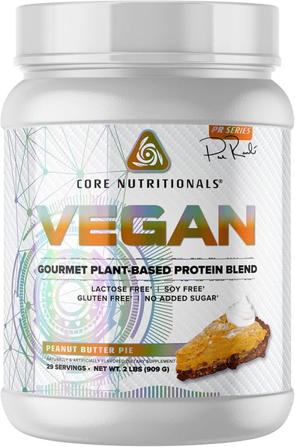 Core Nutritionals Platinum Vegan Gourmet Plant-Based Protein Blend with 21 Grams of Pea Protein, Lactose, Soy and Gluten Free 29 Servings (Peanut Butter Pie)