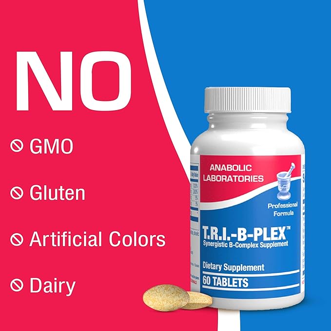 Time Release Super Vitamin B Complex - 120 Tablets for Heart, Brain, Eyes, Digestion and Prenatal Health - Complete B Complex Vitamins for Men and Women - T.R.I. B Plex Multivitamin