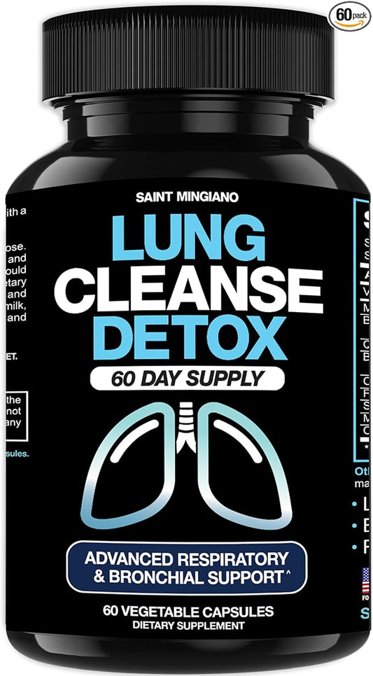 Lung Cleanse Detox, 60 Day Cleanse - Supports Lung Health Within Bronchial & Respiratory Systems - Quit & Stop Smoking Aids - Herbal Detox for Lungs