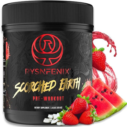 Scorched Earth Pre Workout Powder - Energy & Focus with Dual-Source Caffeine, Nootropics | Pumps from Citrulline, Beta Alanine, Nitrosigine®, GlycerPump™ (Tiger's Blood)