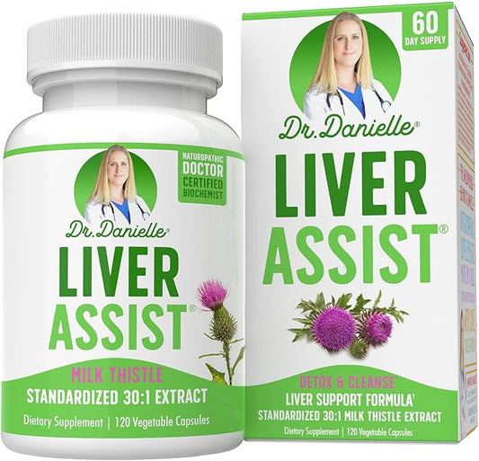 Best Liver Supplements with Milk Thistle - Organic Liver Cleanse Detox & Cleanse - Liver Support for Men and Women - Liver Detox Cleanse Repair - 120 Capsules by Dr. Danielle