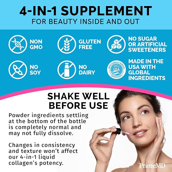 Liquid Collagen Peptides for Women - Complex with Biotin Vitamin, Hydrolyzed Keratin Protein and Saw Palmetto - Comprehensive Formula for Hair, Skin, and Nails Wellness - 2fl oz (Pack of 1)