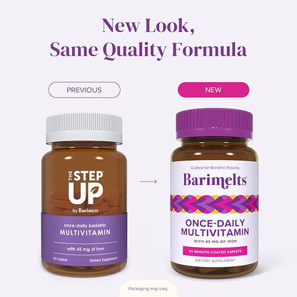 BariMelts Once Daily Bariatric Multivitamin with Iron - 60 Easy-Swallow Caplets (2-Month Supply) - Multivitamin for Women, Multimineral Complex, Supports Nutrition After Bariatric Surgery