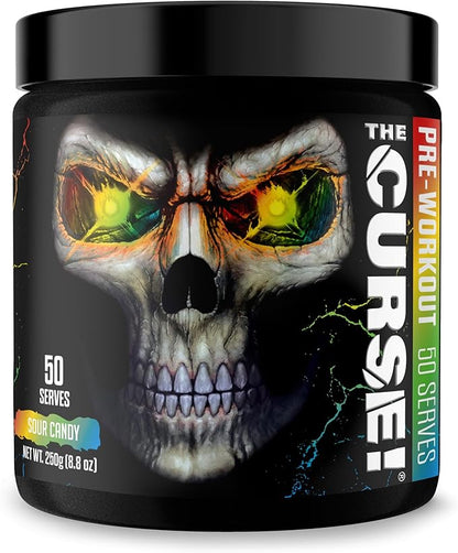 JNX SPORTS The Curse! Pre Workout Powder - Sour Candy 50 Servings | Preworkout: Boost Strength, Energy + Focus for Men & Women | Caffeine, Beta-Alanine, Creatine & L-Citrulline