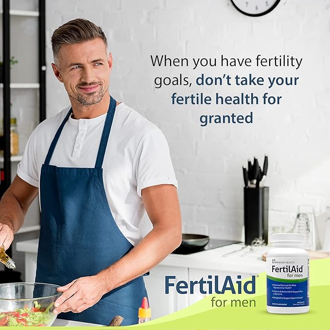 FertilAid for Men and MotilityBoost Combo, Prenatal Vitamins and Male Fertility Supplement to Support Count and Motility with L-Carnitine, CoQ10, Zinc and More, 150 Capsules, 1 Month Supply