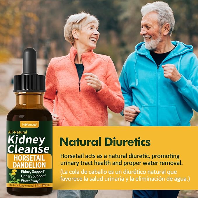 Kidney Cleanse Drops, Diente de Leon y Chanca Piedra for Kidney Stone, Cola de Caballo for Water Away & Edema Relief. Nature Herbal Extract Liquid for Kidney Cleanse Detox & Repair. 4oz