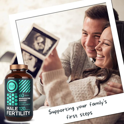 Fertility Supplements For Men Prenatal Vitamin - Maca Root, Ashwagandha, L Arginine, Zinc, Plus Naturals Conception Men Fertility Vitamins and Male Fertility Support Supplements - 120Caps for 2 Months