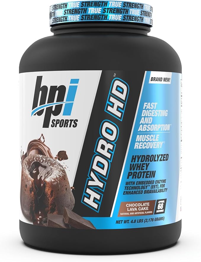 BPI Sports Hydro HD - 100% Hydrolyzed Whey Protein Powder - Muscle Growth, Recovery, 25g of Protein, Low Carb, Low Sugar, Fast Absorbing (68 Servings, Chocolate Lava Cake)