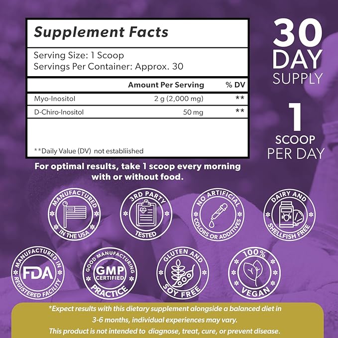 Intimate Rose Inositol Powder - Myo-inositol - D-Chiro Inositol - Ideal 40:1 Ratio - All-Natural 100% Hormonal Balance Supplements - Hormone Support for Women’s Ovarian Health - Made in USA