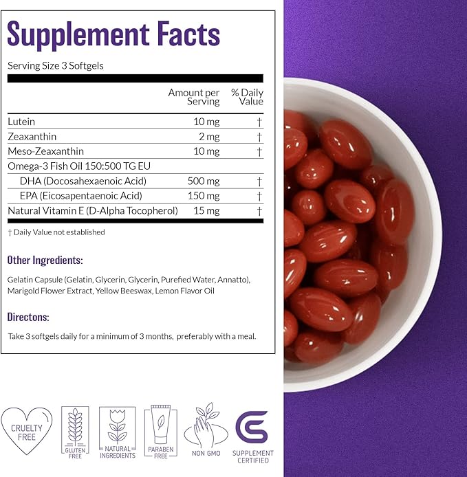 Brain Supplement for Memory and Focus with Vitamin E (90 softgels/30 Servings) - Brain Booster Softgels for Clarity, Energy-Supplements for Concentration-Omega 3, Carotenoid