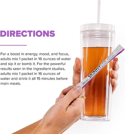 Zantrex SkinnyStix Energy Drink Mix + Antioxidants. Heightens Focus, and Offers Incredible Energy, Delicious 10-Calorie Packets – 15 Packets, Berry Fusion Flavor