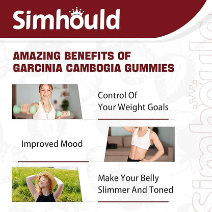 1 Pack Sugar Free Garcinia Cambogia Gummies - 3000mg 95% HCA with L-Carnitine, Energy Boost, Strawberry Flavor Gummy Easier to Take Than Pills & Capsules 60 Counts