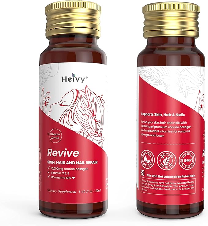 Liquid Collagen for Women, Collagen Drink with 10,000mg Marine Collagen Peptides, Collagen Liquid for Women for Hair Growth, Skin Repair, Nail Strength, 1.69 Fl Oz (Pack of 30)