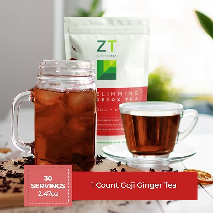 Dr. Zisman ZT Slimming - Goji-Ginger Detox Blend - Healthy Weight Management Organic Herbal Tea Organic for Cleanse, Enhance Your Metabolism Naturally (Loose Leaf)