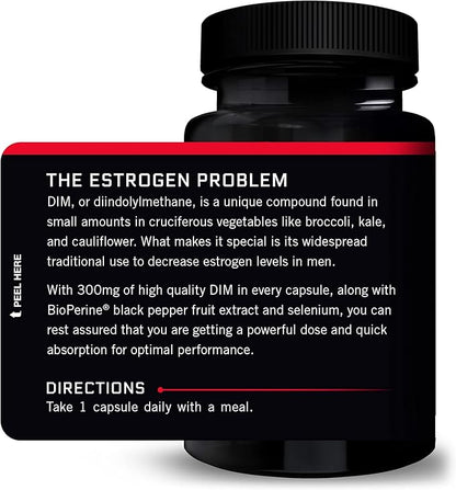 Force Factor DIM, 2-Pack, Pills to Decrease Estrogen in Men, Diindolylmethane Supplement with Key Natural Ingredients and Superior Absorption, Diindolylmethane 300mg, Works Fast, 60 Capsules