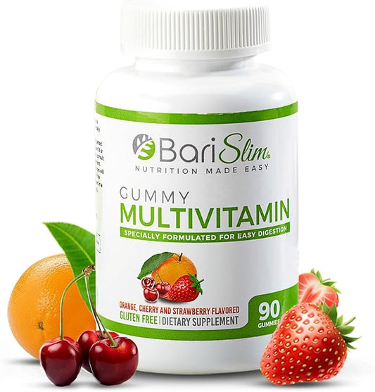 BariSlim Bariatric Chewable Multivitamin Gummies - Specially Formulated Gummy Vitamin for Patients After Weight Loss Surgery - Easy to Digest & Great Tasting Fruit Flavors | 90 Fruit Chews