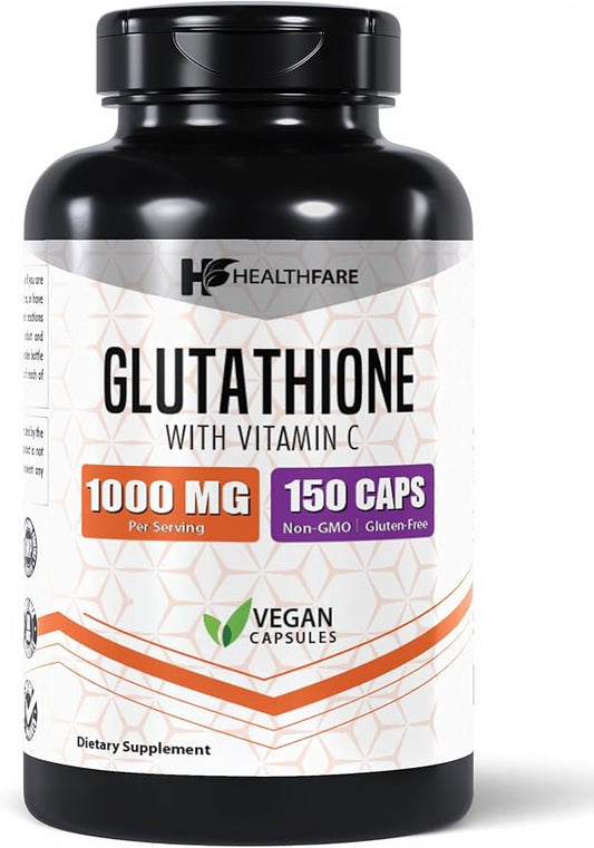 Glutathione 1000mg | 150 Capsules | GSH L-Glutathione Reduced | Antioxidant Support | Gluten-Free & Non-GMO | Made in The USA