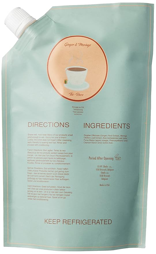 Ecoslay Ginger and Moringa Tea Rinse, Boosts moisture, Removes residue, 8oz