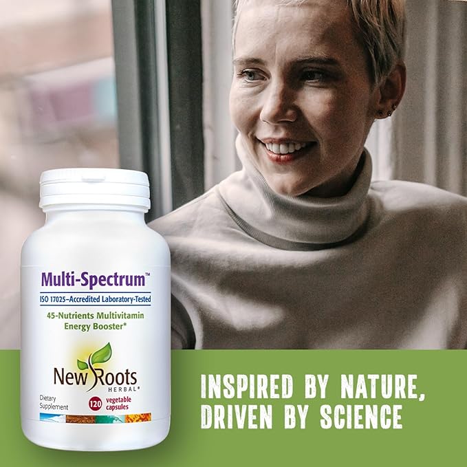 New Roots | Maximum Multi Vitamin and Minerals Supplement | 45 Ingredients: D3, Calcium, Green Tea, Bee Pollen, chlorella, spirulina Coenzyme Q10, Quercetin and More (120 Capsules)