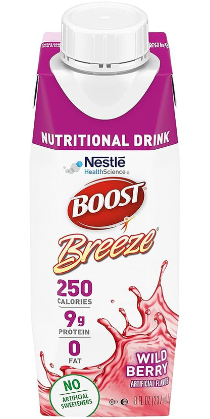 Boost Breeze Nutritional Drink Wildberry, 8 Fl Oz (Pack of 6)