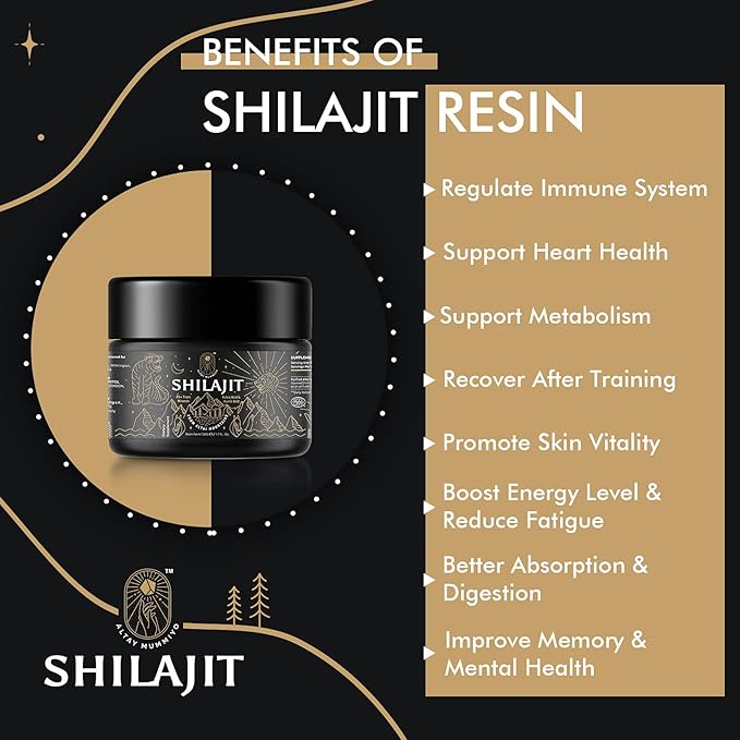 Shilajit Resin with Fulvic Acid & Trace Minerals, Original Siberian Pure Shilajit with 85+ Humic Acid Supplement, Support Metabolism & Immune System - 100 Serving / 50g (2 Pack), Gel