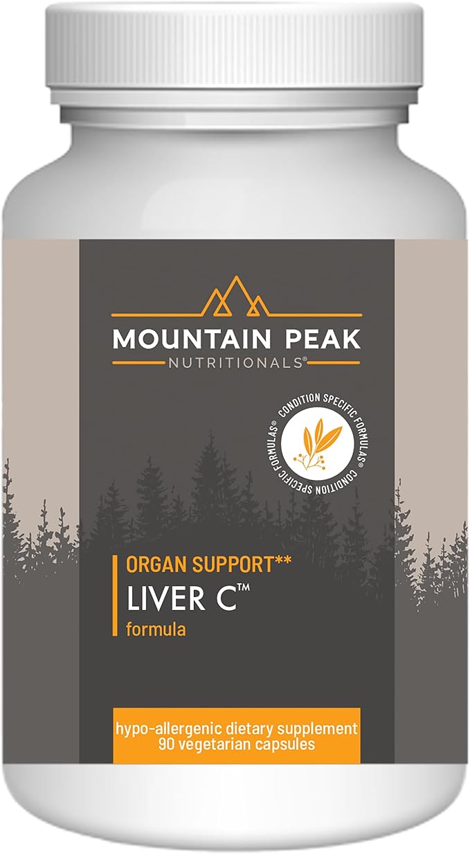 Mountain Peak Nutritionals Liver C - Organ Supplement Helps Maintain Healthy Liver Function & Energy Production - w/Siliphos® & Mushrooms - Hypoallergenic Dietary Supplement (90 Vegetarian Capsules)