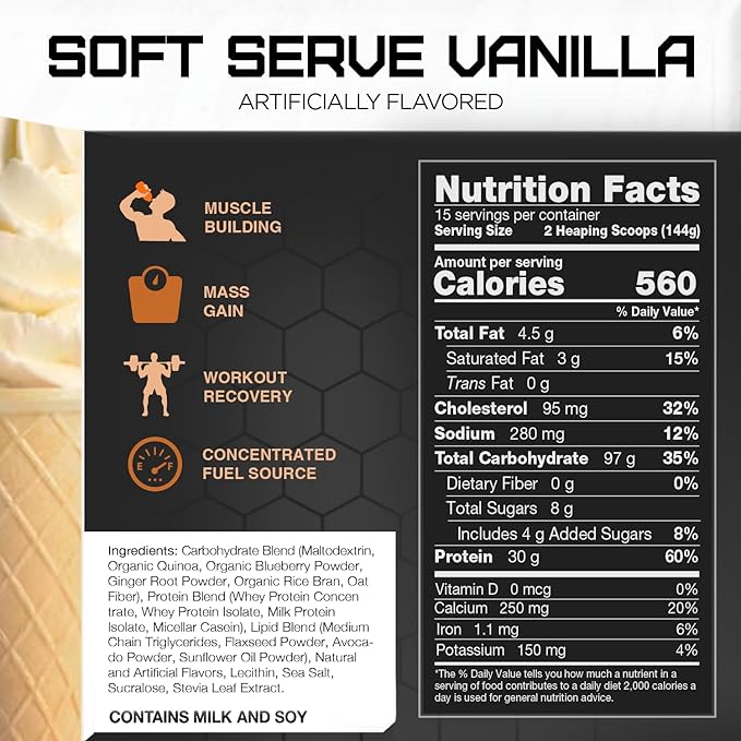 Rival Nutrition Clean Gainer Soft Serve Vanilla 5lbs