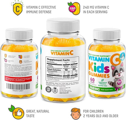 DR. MORITZ Vitamin C Gummies for Kids & Adults 240 mg - Immune Support Low-Sugar Chewable Vitamins for Toddlers - Vegetarian Gelatin-Free Children's Dietary Supplement (Citrus Flavor) (120 Count)