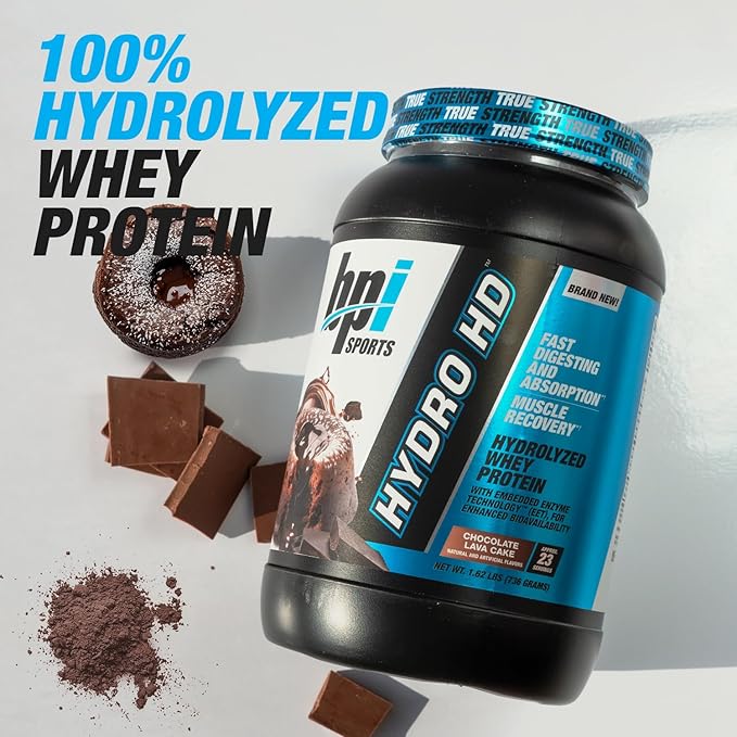 BPI Sports Hydro HD - 100% Hydrolyzed Whey Protein Powder - Muscle Growth, Recovery, 25g of Protein, Low Carb, Low Sugar, Fast Absorbing (68 Servings, Chocolate Lava Cake)