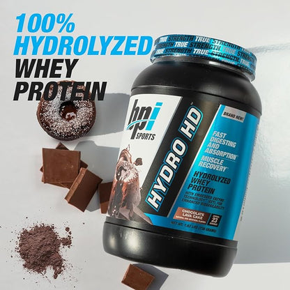 BPI Sports Hydro HD - 100% Hydrolyzed Whey Protein Powder - Muscle Growth, Recovery, 25g of Protein, Low Carb, Low Sugar, Fast Absorbing (68 Servings, Chocolate Lava Cake)