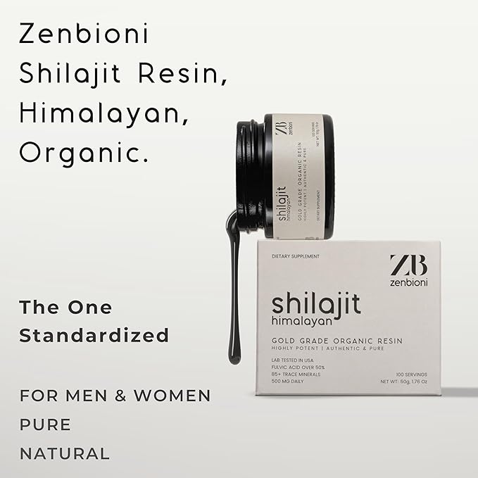 Himalayan Shilajit Resin - Authentic, Pure, Natural - 50 gram, 100 Servings - Lab Test Report Included - Standardized - 500mg - Fulvic Acid Supplement for Men & Women, Organic, Gold Grade