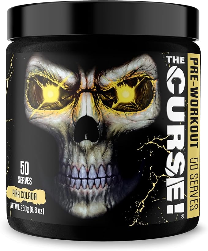 JNX SPORTS The Curse! Pre Workout Powder - Pina Colada 50 Servings | Preworkout: Boost Strength, Energy + Focus for Men & Women | Caffeine, Beta-Alanine, Creatine & L-Citrulline
