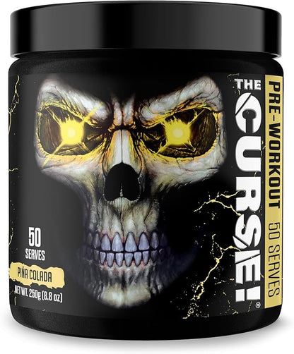 JNX SPORTS The Curse! Pre Workout Powder - Pina Colada 50 Servings | Preworkout: Boost Strength, Energy + Focus for Men & Women | Caffeine, Beta-Alanine, Creatine & L-Citrulline