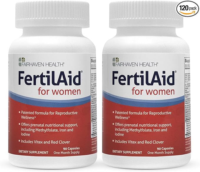 FertilAid for Women, Fertility Supplement for Women & Natural Fertility Vitamin with Vitex, Support Female Cycle Regularity & Ovulation, Comprehensive Prenatal Multivitamin with Folate, 2 Month Supply